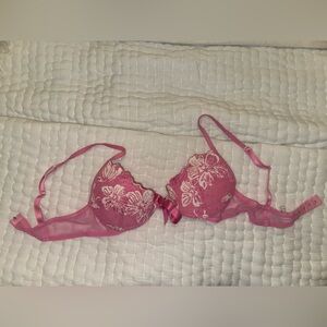 Marvel by La Perla Pink Lace Bra with Satin Bow 34A - Made in Italy